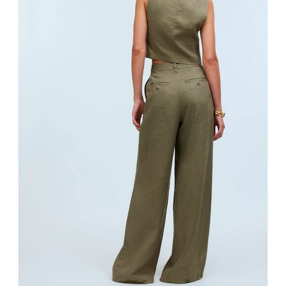 NWT Madewell The Harlow Wide-Leg Pant in 100% Linen In Distant Surplus Size 2P - Picture 3 of 9